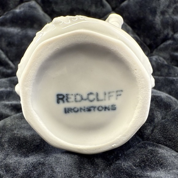 Mini Vintage Red Cliff Ironstone Wash Face Hand Pitcher Basin Ceramic White‎ 4" - Picture 7 of 10